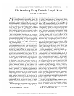 File Searching Using Variable Length Keys