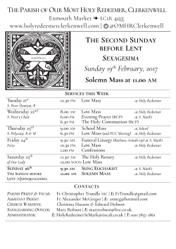 2nd before Lent Sexagesima Sunday 7 per annum A poster
