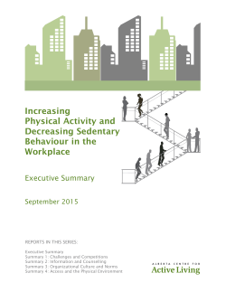 Increasing Physical Activity and Decreasing Sedentary Behaviour in