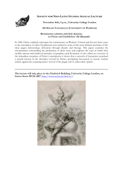 November 16th, 5 p.m., University College London Renaissance