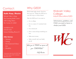 Contact: Why GED?