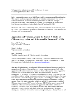 A Model of CLimate, Aggression, and Self-control in