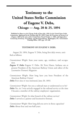 Testimony to the United States Strike Commission of Eugene V. Debs,