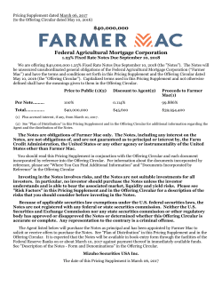 40000000 Federal Agricultural Mortgage Corporation