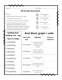 Root Word: graph = write - Washington County Schools