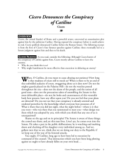 Cicero Denounces the Conspiracy of Catiline