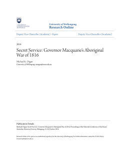 Governor Macquarie`s Aboriginal War of 1816