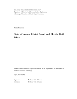 Study of Aurora Related Sound and Electric Field Effects