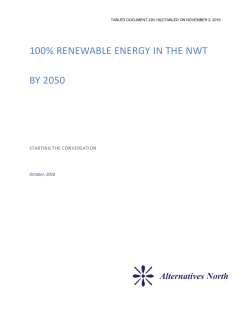 100% Renewable Energy in the NWT by 2050