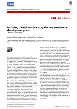 Including mental health among the new sustainable