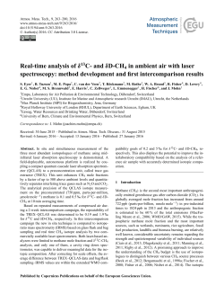 Real-time analysis of &delta;13C- and &delta;D-CH4 in ambient air with laser