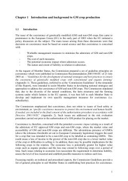 Chapter 1 Introduction and background to GM crop production