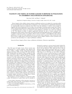 plasticity and timing of flower closure in response to pollination in