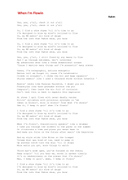 Rakim When I`m Flowin - pisnicky