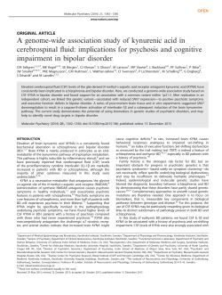A genome-wide association study of kynurenic acid in