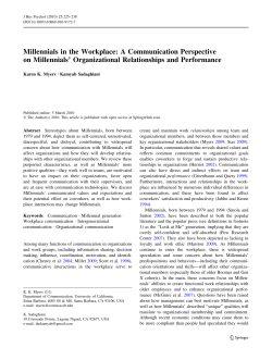 Millennials in the Workplace: A Communication Perspective on