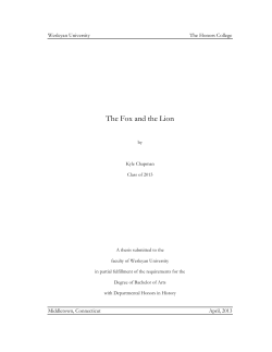 The Fox and the Lion - WesScholar