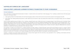 first language learner pathway - The Australian Curriculum