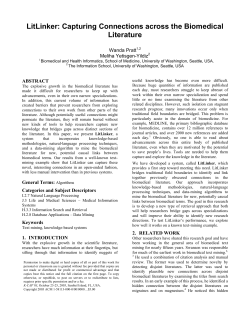 LitLinker: Capturing Connections across the Biomedical Literature