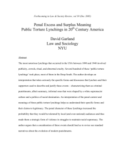 Penal Excess and Surplus Meaning Public Torture Lynchings in 20