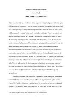 The Common Law and the ECHR
