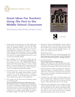 Great Ideas For Teachers Using The Pact in the Middle School