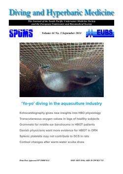 Diving and Hyperbaric Medicine
