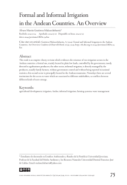 Formal and Informal Irrigation in the Andean Countries. An Overview