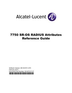 7750 SR-OS RADIUS Attributes Reference Guide - Alcatel