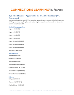 Connections Education K-12 VIP Course List 2016-17