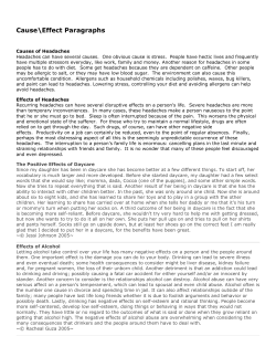 Cause\Effect Paragraphs