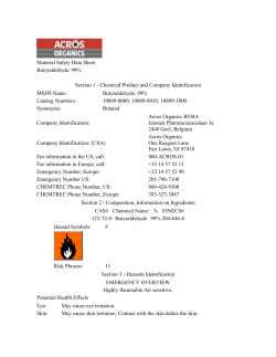Material Safety Data Sheet Butyraldehyde, 99% Section 1