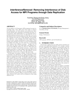 InterferenceRemoval: Removing Interference of Disk Access for MPI