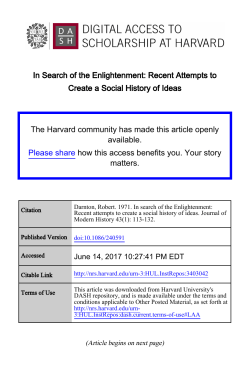In Search of the Enlightenment: Recent Attempts to Create a Social