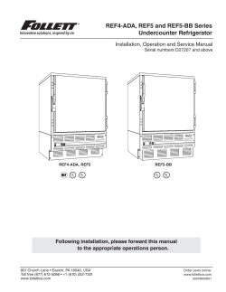REF4-ADA, REF5 and REF5-BB Series Undercounter Refrigerator