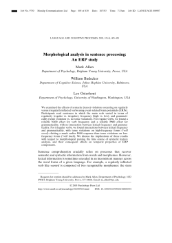 Morphological analysis in sentence processing