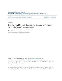 Knitting as Dissent: Female Resistance in America Since the