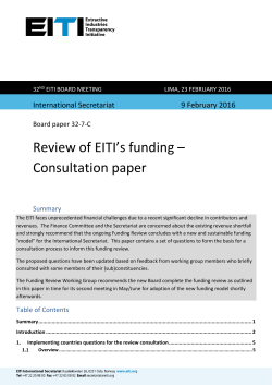 Consultation paper - Extractive Industries Transparency Initiative