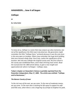 HAWARDEN&hellip;..how it all began Calliope