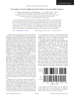 Level statistics of words: Finding keywords in literary texts and