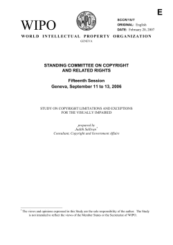 SCCR/15/7: Study on Copyright Limitations and Exceptions for the