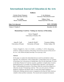 Humanizing Creativity: Valuing our Journeys of Becoming