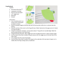 Frog Bookmark Supplies: &bull; Permanent Glue Dots &bull; Large green