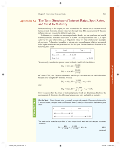 The Term Structure of Interest Rates, Spot Rates, and Yield to Maturity