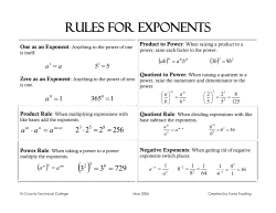 RULES FOR ExPONENTS