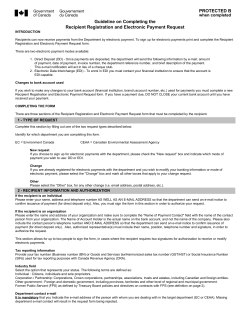 PROTECTED B Guideline on Completing the Recipient Registration