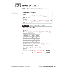 9.5 Factor X BX C - Killingly Public Schools