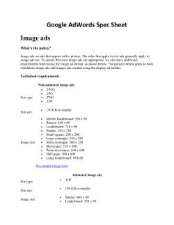 Google AdWords Spec Sheet Image ads