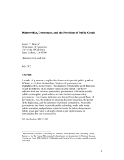 Dictatorship, Democracy, and the Provision of