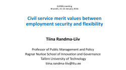EUPAN meeting Brussels, 21-22 January 2016 Civil service merit